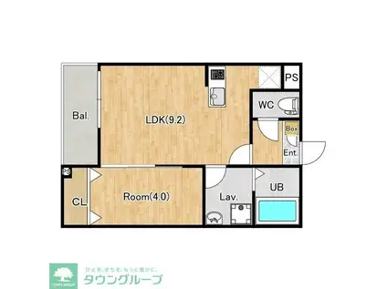 ジーメゾン春日部浜川戸(1LDK/1階)の間取り写真