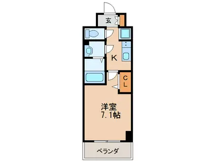 プレサンス桜通ベルノ(1K/6階)の間取り写真