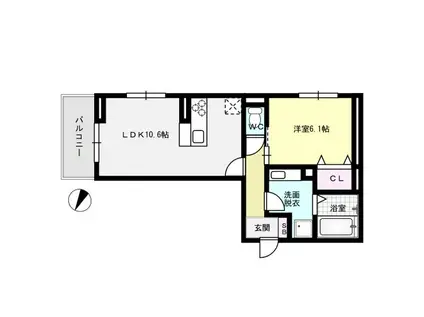 D-ROOM野間大池(1LDK/3階)の間取り写真