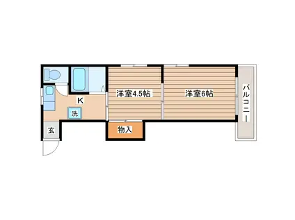 トーセンコーポ(2K/2階)の間取り写真