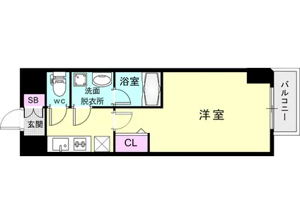 ラナップスクエア湊川公園(1K/5階)の間取り写真