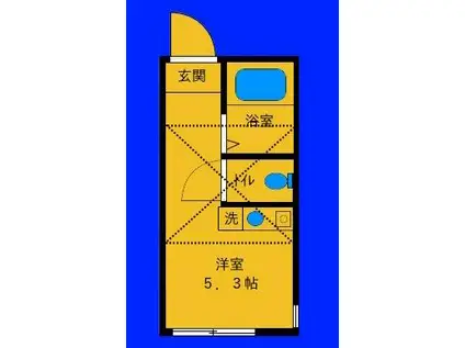 クレールプレイス白楽(ワンルーム/2階)の間取り写真