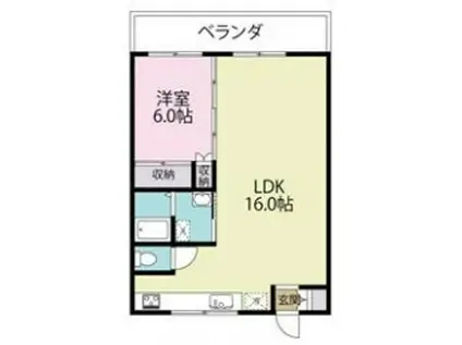 並木コーワハイツ(1LDK/5階)の間取り写真