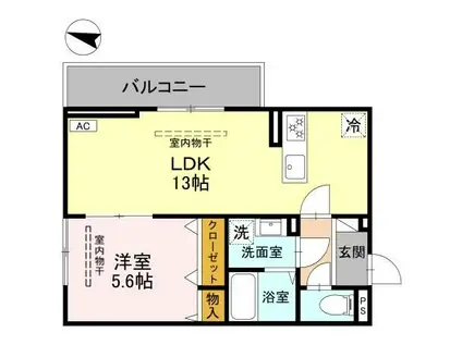 カーサ ルビア(1LDK/2階)の間取り写真