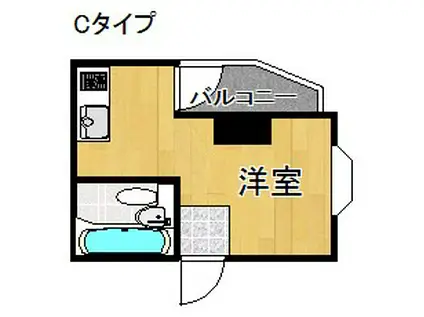 プレアール中加賀屋(ワンルーム/3階)の間取り写真