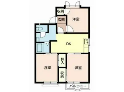 ガーデンハイツ緑ケ丘AB(3DK/2階)の間取り写真