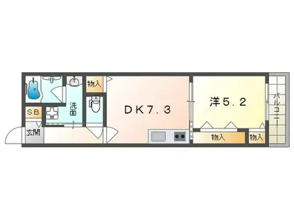 グレイス長栄寺(1DK/1階)の間取り写真