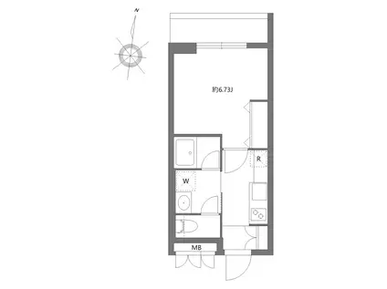ソラミテラス松原(1K/1階)の間取り写真