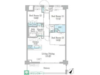 NIIYA平和台(3LDK/2階)の間取り写真