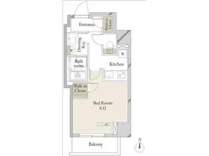 オルキス千住(1K/4階)の間取り写真