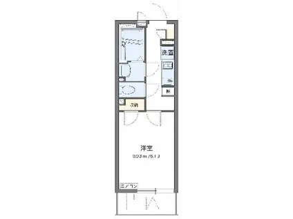 クレイノラギ 下落合(1K/1階)の間取り写真