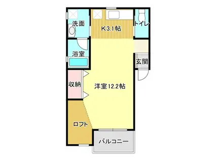 セントハウスII(ワンルーム/2階)の間取り写真