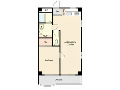 グランジュール千歳(1LDK/1階)の間取り写真