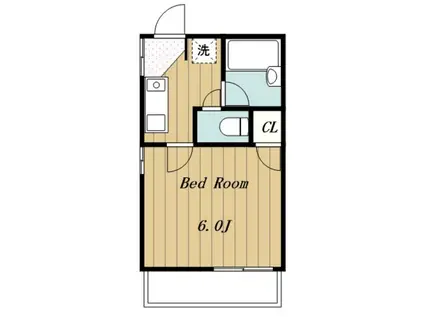 ホワイトレジデンス(1K/2階)の間取り写真