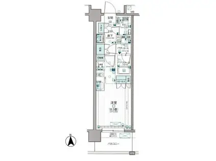 デュオステージ海老名(ワンルーム/8階)の間取り写真