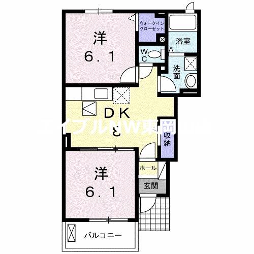 フォレスト サイド横山I(2DK/1階)の間取り写真
