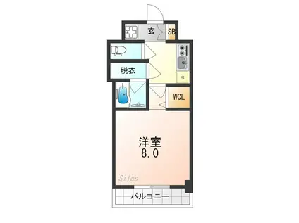 エステムコート京都西院(1K/7階)の間取り写真