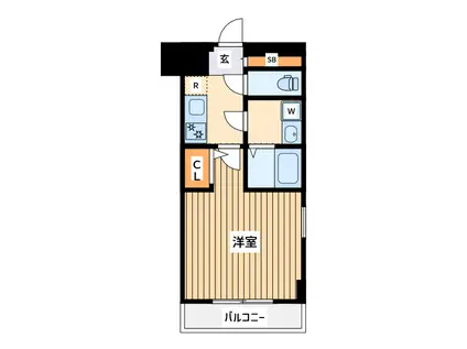 ロックス ムサシナカハラ(1K/3階)の間取り写真