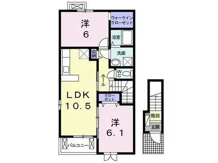 ニューグレイス III(2LDK/2階)の間取り写真
