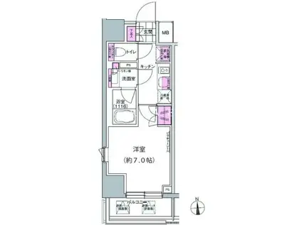 プレジリア東日本橋(1K/3階)の間取り写真