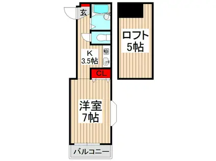 みずほ館(1K/3階)の間取り写真