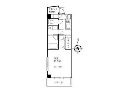 ウィステリア高田馬場(1K/3階)の間取り写真