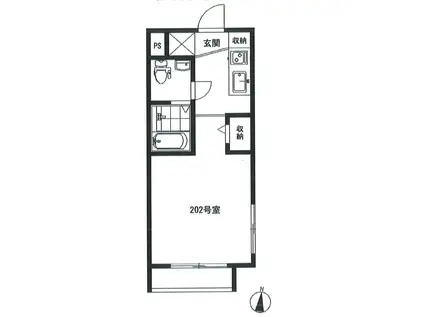 弥生坂上(1K/2階)の間取り写真