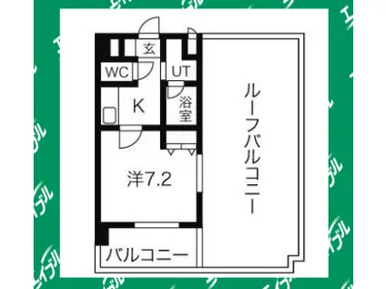 アーデン上社(1K/6階)の間取り写真