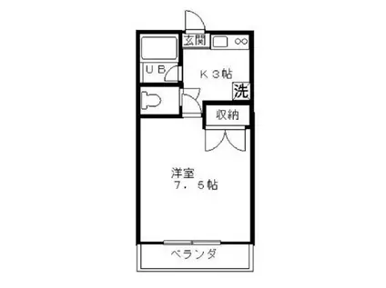 第一マンション(1K/2階)の間取り写真