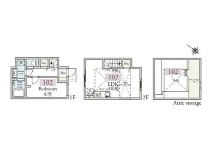アーベインテラス久が原(1LDK/2階)の間取り写真