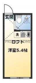 ユナイト反町バレンシアロッソ(ワンルーム/1階)の間取り写真