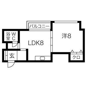 琴似Aコープマンション(1DK/7階)の間取り写真