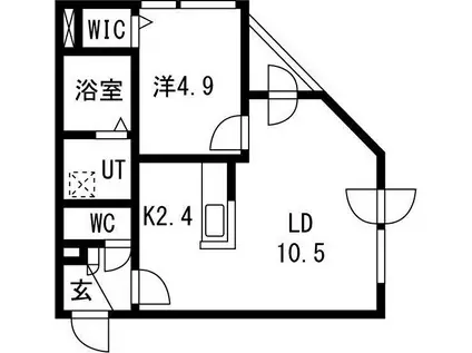 ALPHA琴似PREMIER(1LDK/5階)の間取り写真
