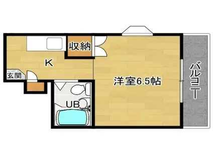 サニーヒル大西(1K/3階)の間取り写真