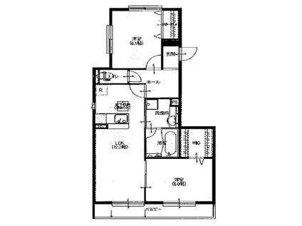 マンションサンレガーロ久喜中央II(2LDK/1階)の間取り写真