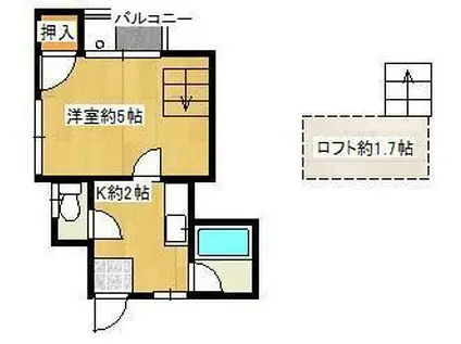 スペランツァ昭和(1K/2階)の間取り写真