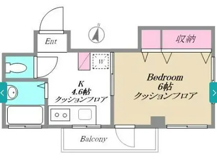 R-STYLE武蔵境(1DK/3階)の間取り写真