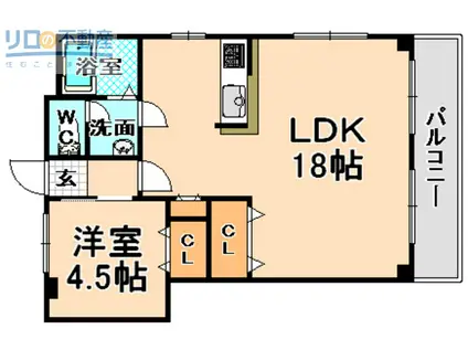 ツインライフ武庫之荘A(1LDK/2階)の間取り写真