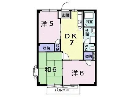 ビーナスハイツ(3DK/2階)の間取り写真