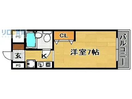 メーベルハイツA(1K/2階)の間取り写真