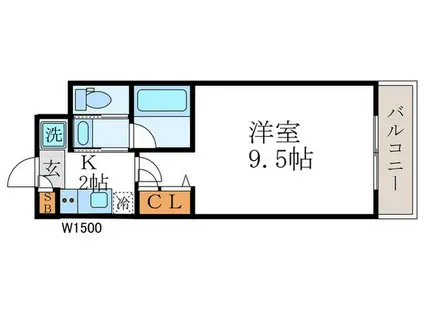 THE ROSE RES 北山(1K/1階)の間取り写真