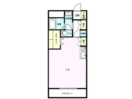 高砂ハイツ上柴西(ワンルーム/1階)の間取り写真