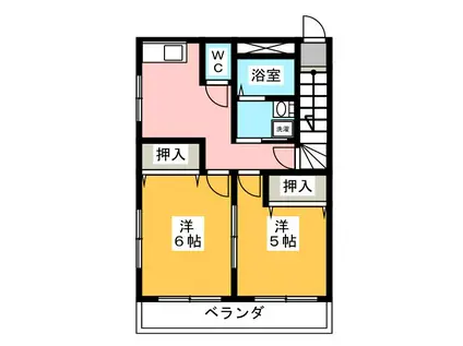 パークハイツII(2DK/2階)の間取り写真