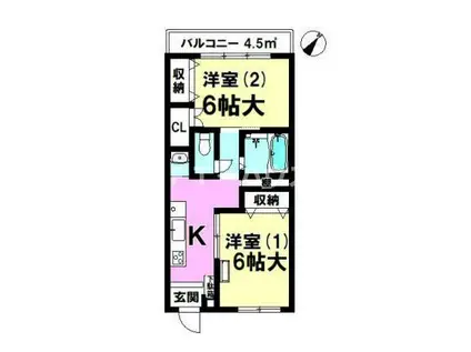 ヒカリマンション(2K/3階)の間取り写真