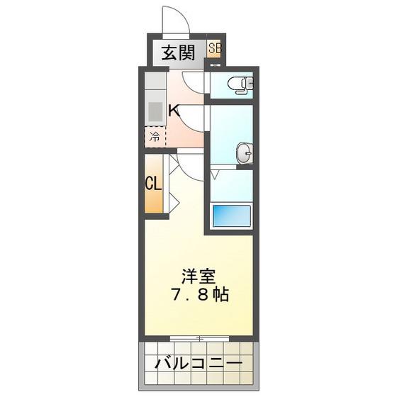 S-RESIDENCE四日市駅前COULEUR(1K/3階)の間取り写真