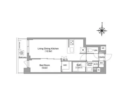 コンフォリア・リヴ永福町(1LDK/3階)の間取り写真