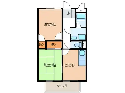 SURPLUS レスト高須 A(2DK/2階)の間取り写真