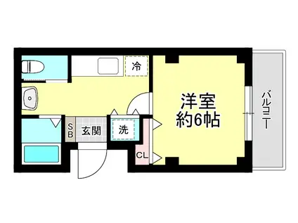 SORA(1K/2階)の間取り写真