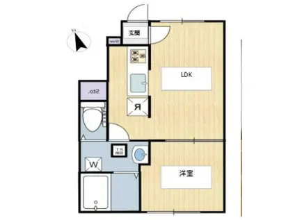 キングハウス桜上水(1LDK/1階)の間取り写真