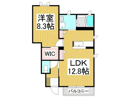 コートボナールB(1LDK/1階)の間取り写真